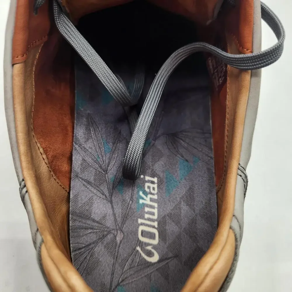 Olukai Lae‘ahi Li‘ili Leather Sneakers Gray‎ Men’s 13 Casual Comfort Shoes M13